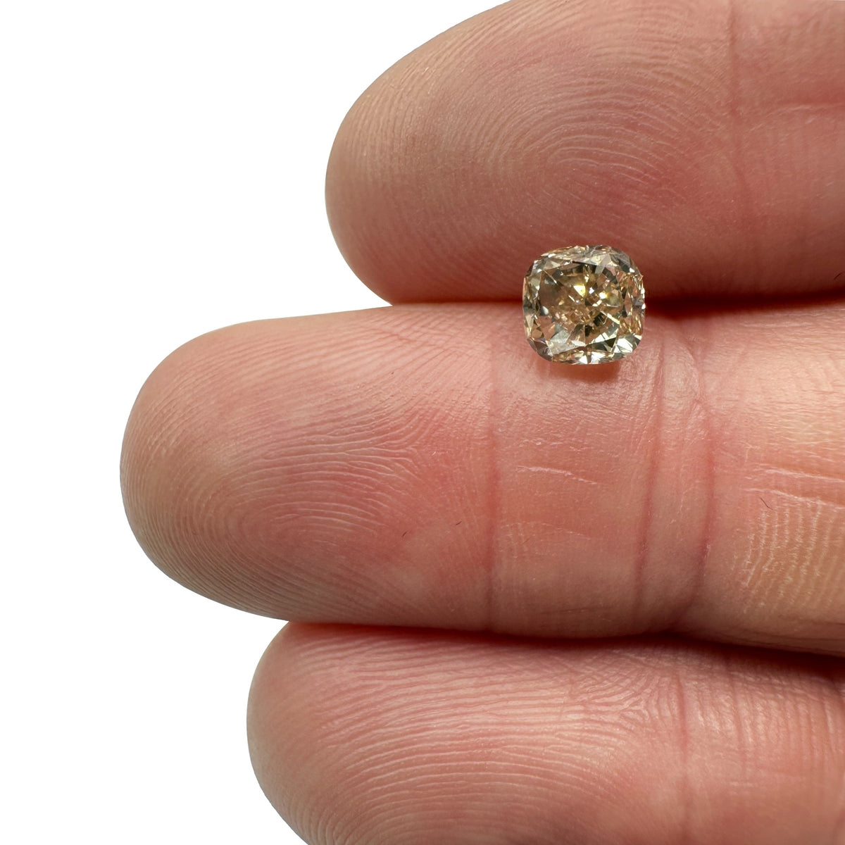 1.10ct | Champagne VS Cushion Shape Brilliant Cut Diamond-Modern Rustic Diamond