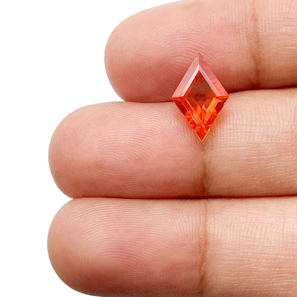 1.10ct | Lozenge Shape Step Cut Fire Opal-Modern Rustic Diamond