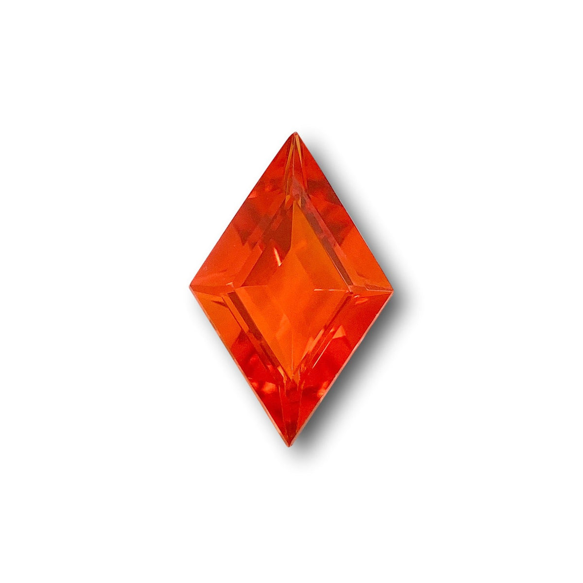 1.10ct | Lozenge Shape Step Cut Fire Opal-Modern Rustic Diamond