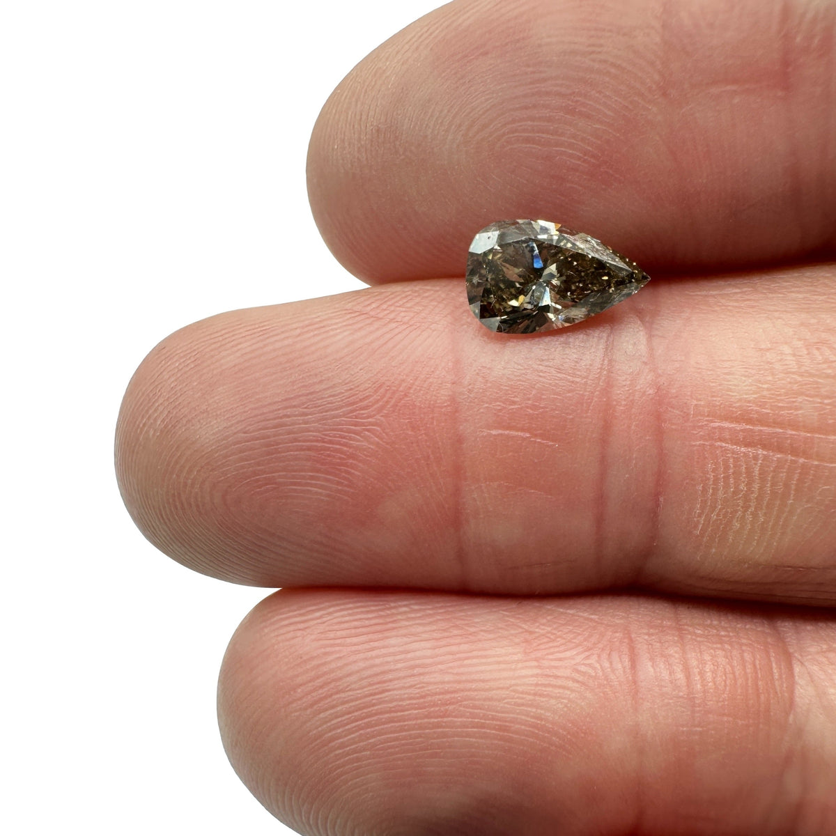 1.12ct | Cognac VS-SI Pear Shape Brilliant Cut Diamond-Modern Rustic Diamond