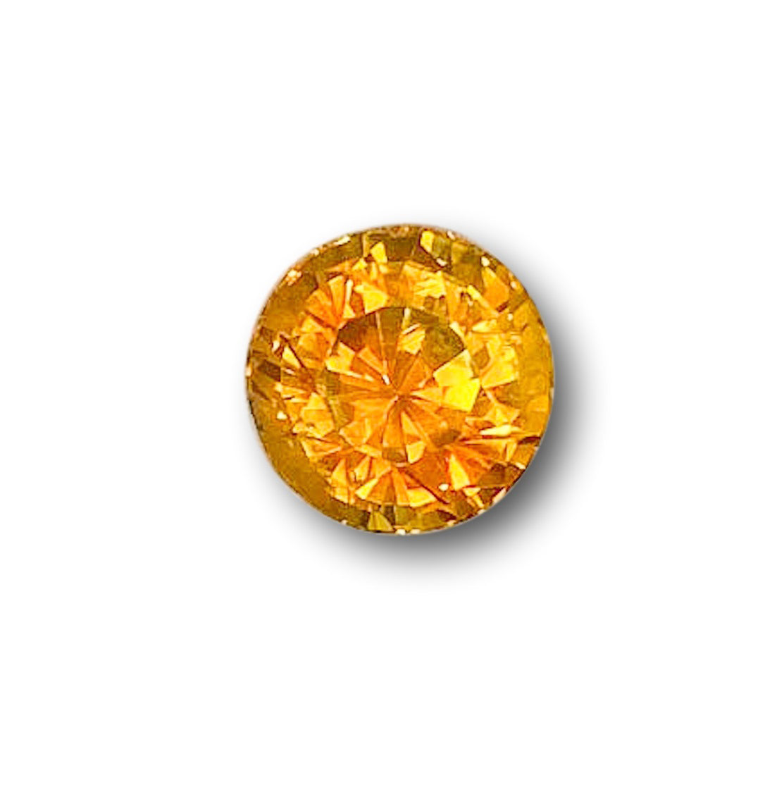 1.13ct | Brilliant Cut Round Shape Orange Montana Sapphire-Modern Rustic Diamond