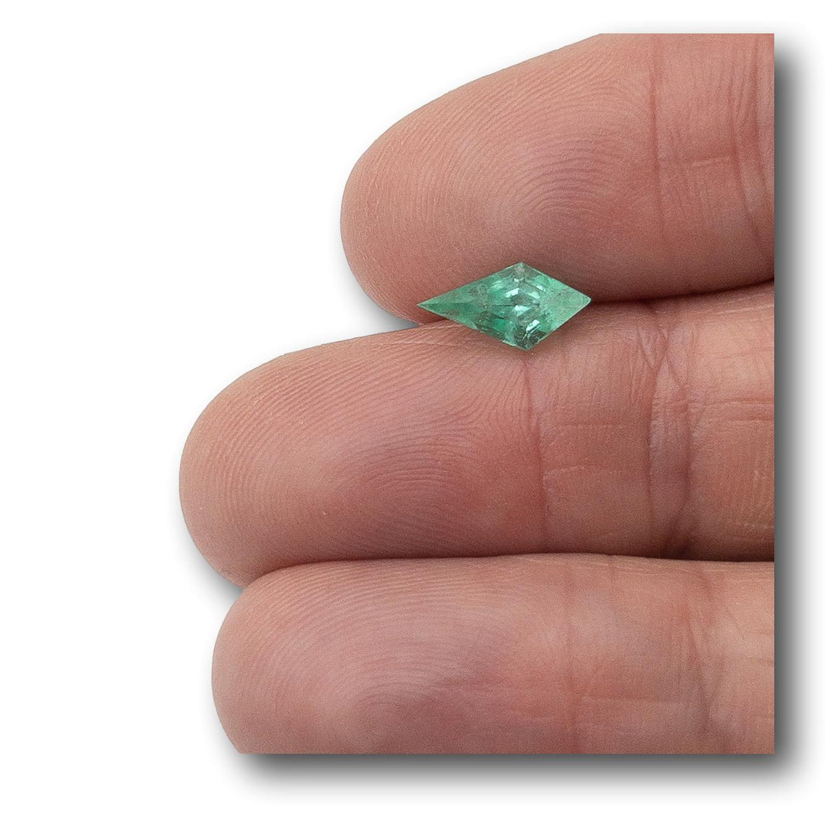 1.13ct | Step Cut Kite Shape Muzo Origin Emerald-Modern Rustic Diamond