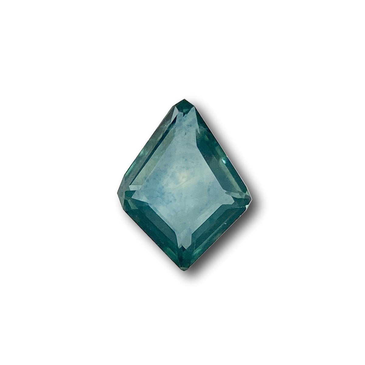 1.14 | Step Cut Kite Shape Blue Green Montana Sapphire-Modern Rustic Diamond