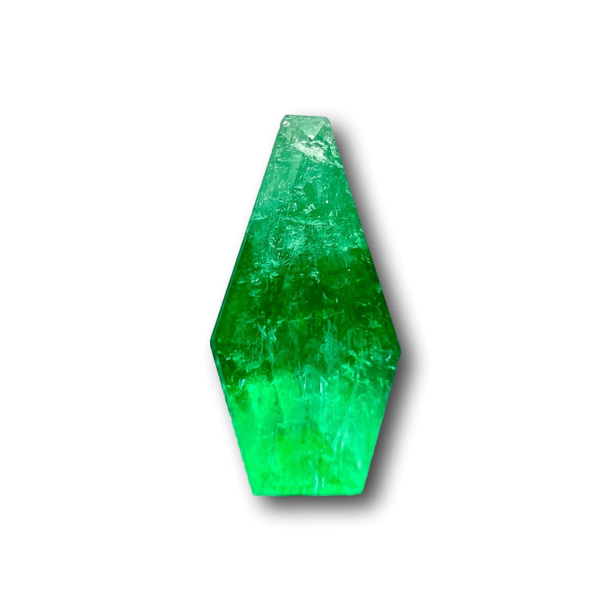 1.15ct | Step Cut Shield Shape Muzo Origin Emerald-Modern Rustic Diamond