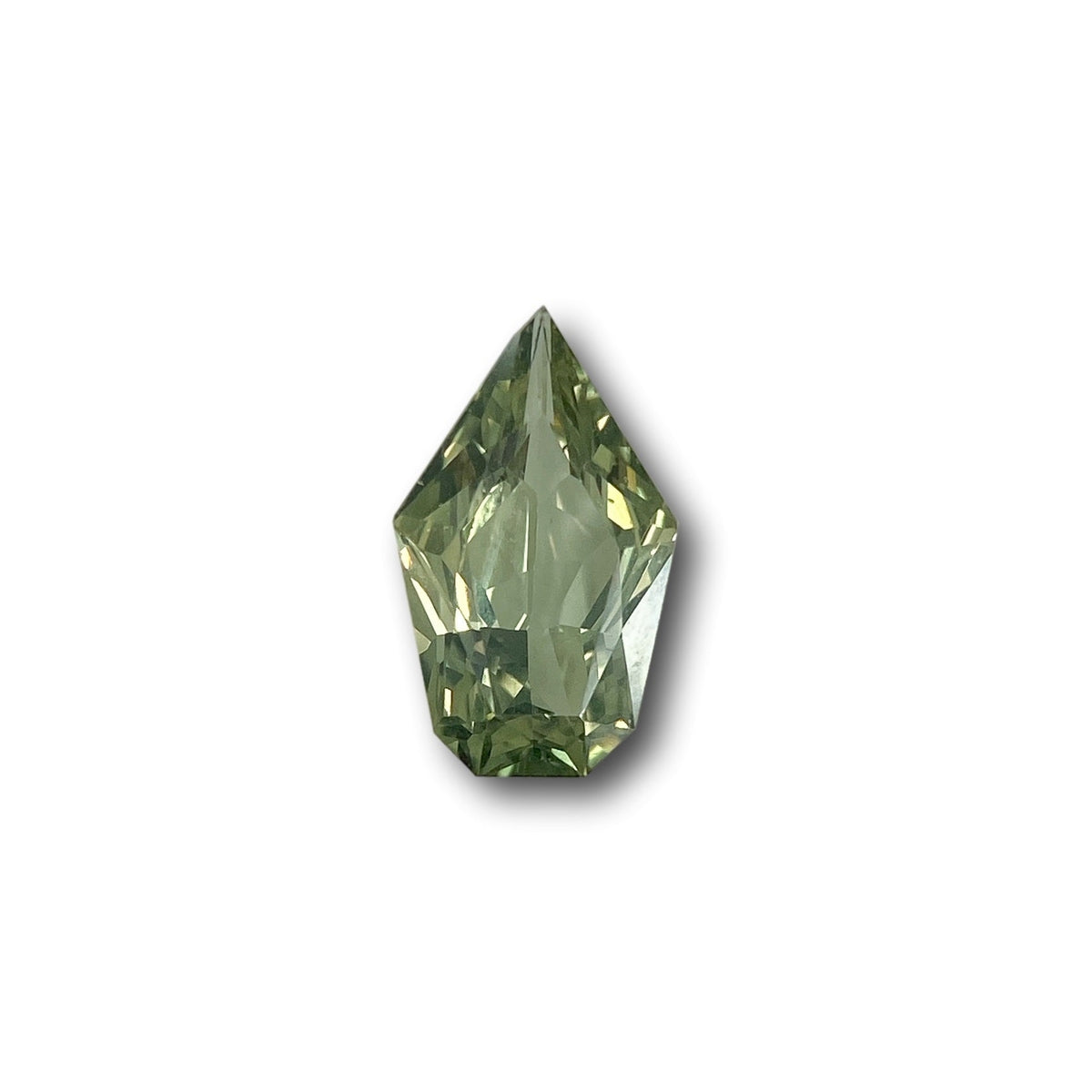 1.17ct | Brilliant Cut Shield Shape Green Sapphire-Modern Rustic Diamond