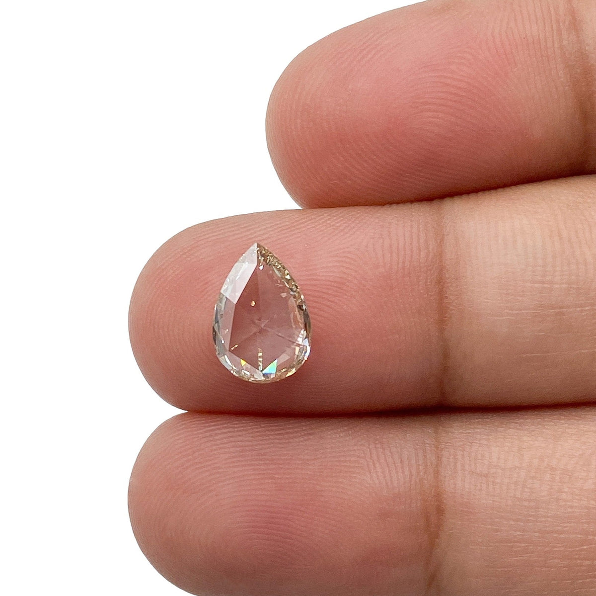 1.18ct | Champagne VVS Pear Shape Rose Cut Diamond-Modern Rustic Diamond