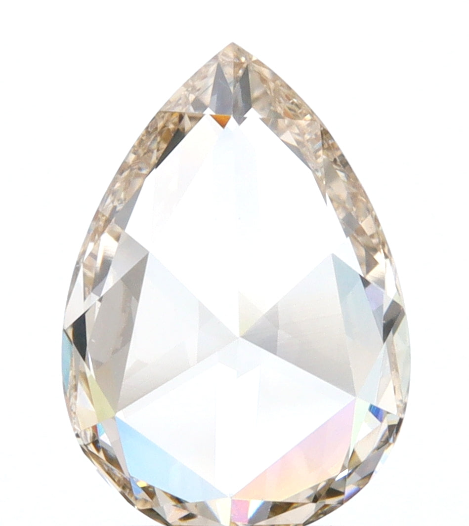 1.18ct | Champagne VVS Pear Shape Rose Cut Diamond-Modern Rustic Diamond