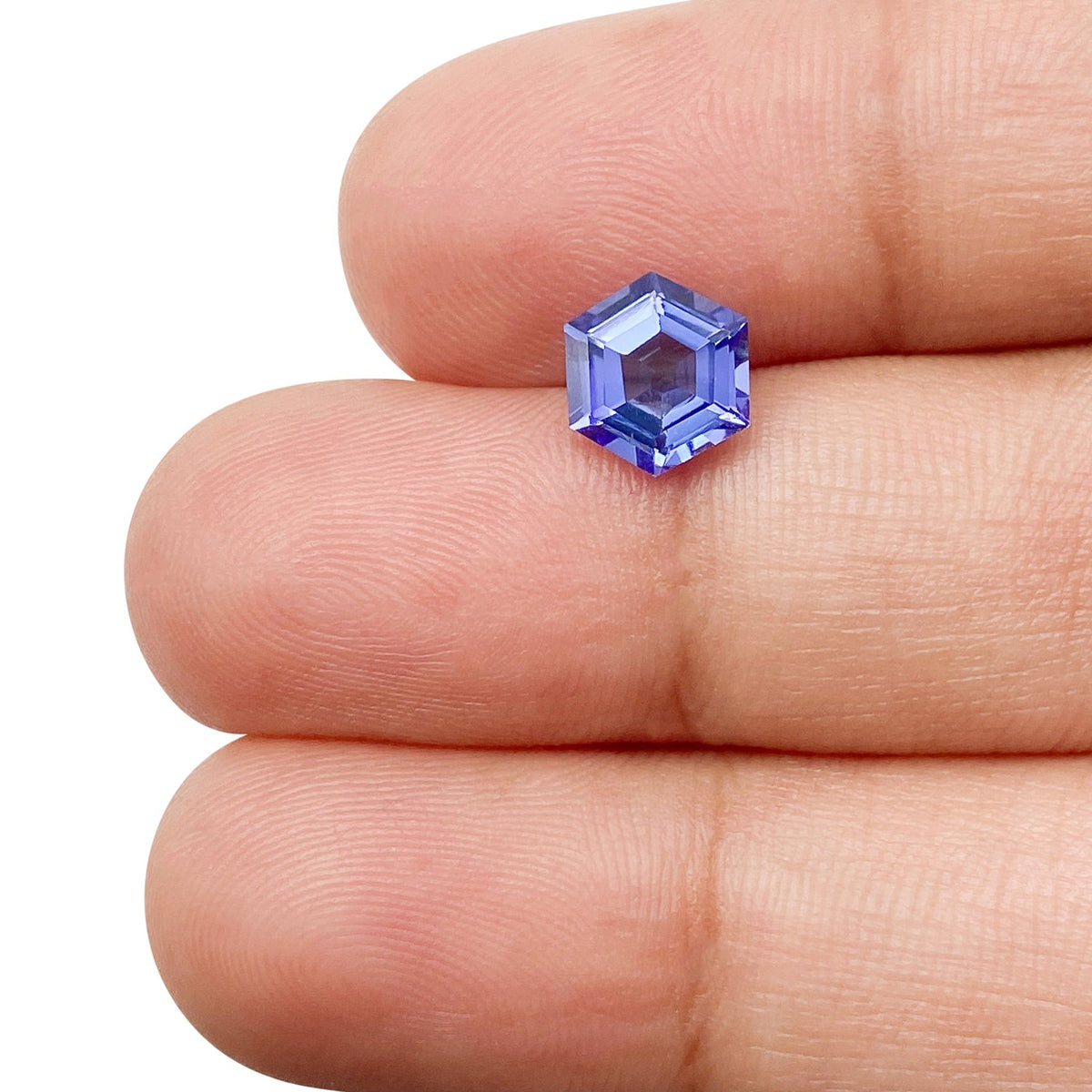 1.19ct | Hexagon Shape Step Cut Tanzanite-Modern Rustic Diamond