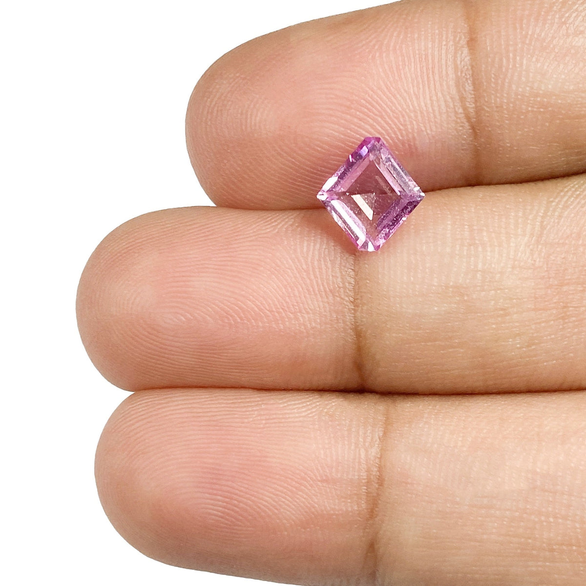 1.19ct | Step Cut Lozenge Shape Pink Sapphire-Modern Rustic Diamond