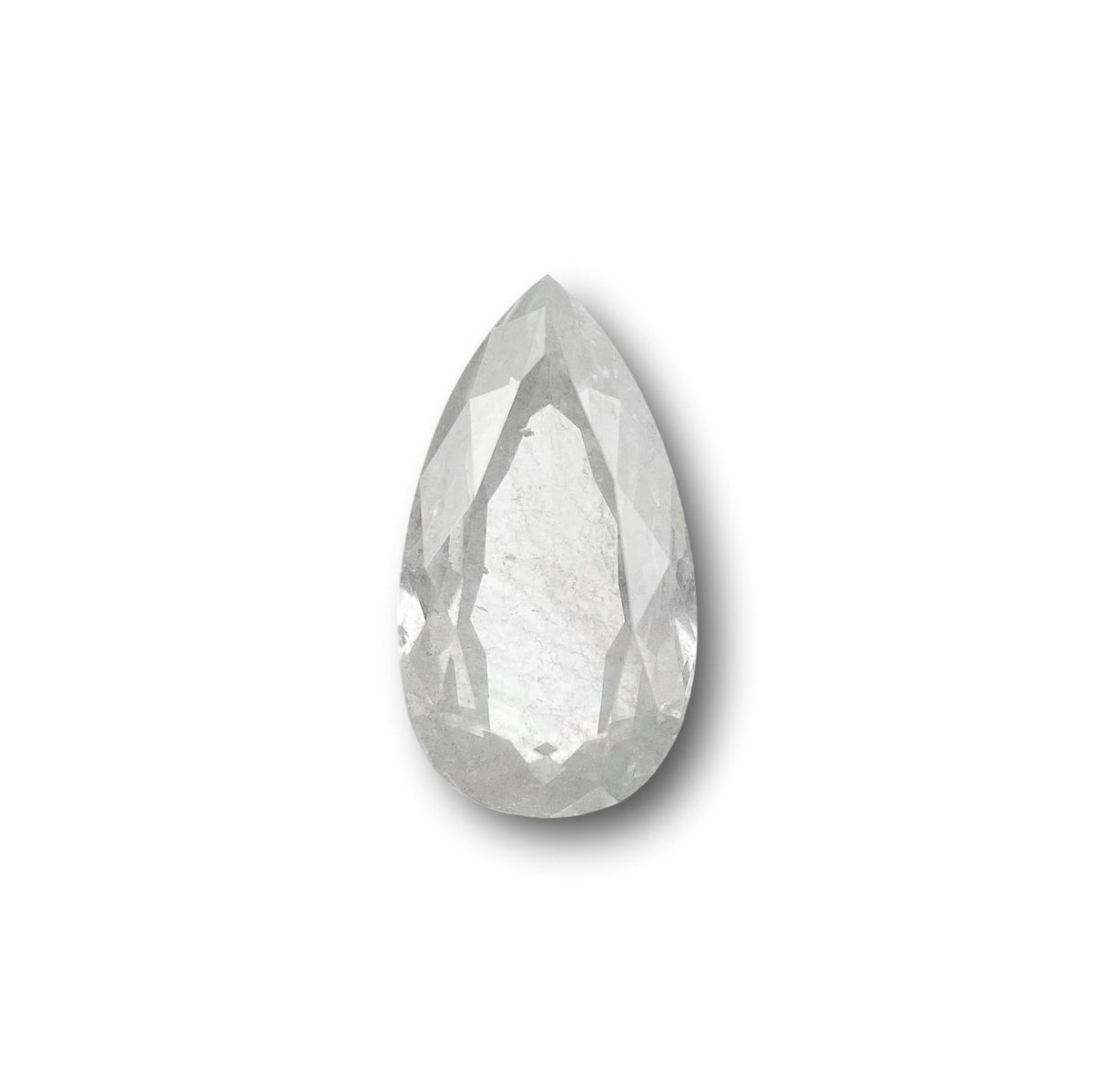 0.97ct | Salt &amp; Pepper Pear Shape Rose Cut Diamond - Modern Rustic Diamond