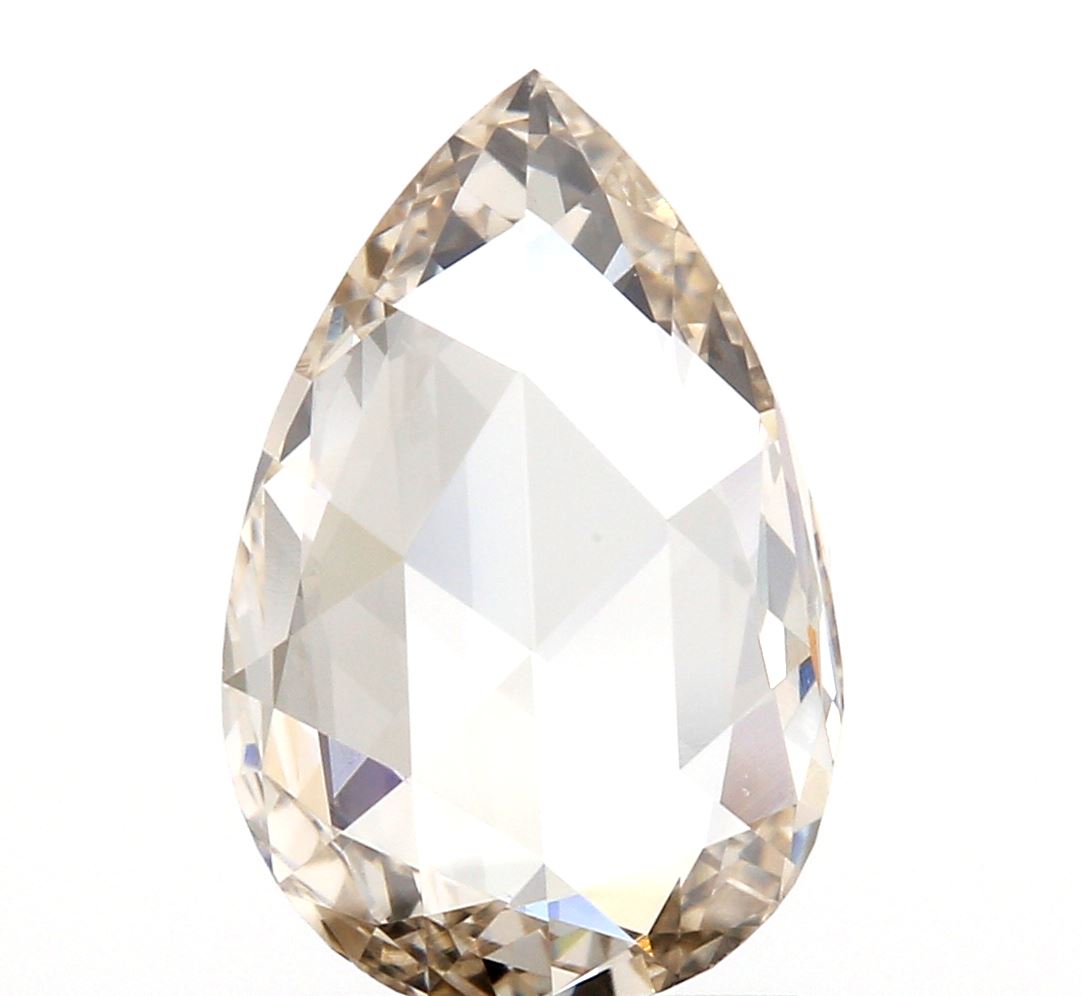 1.22ct | Champagne VVS Pear Shape Rose Cut Diamond-Modern Rustic Diamond