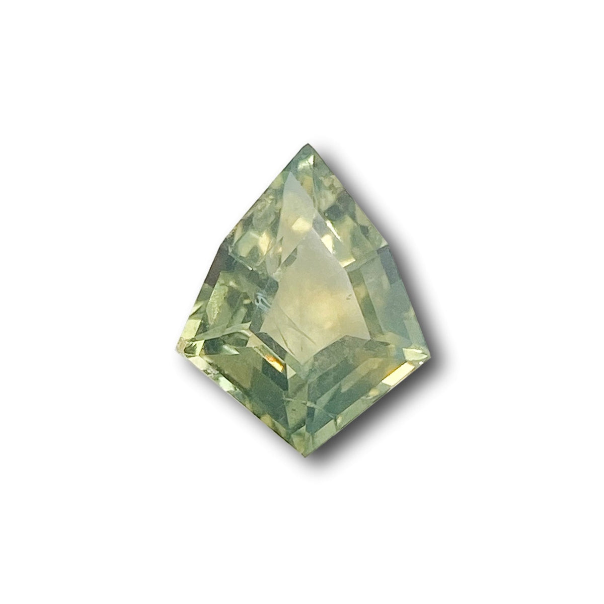 1.22ct | Step Cut Kite Shape Yellow Green Montana Sapphire-Modern Rustic Diamond