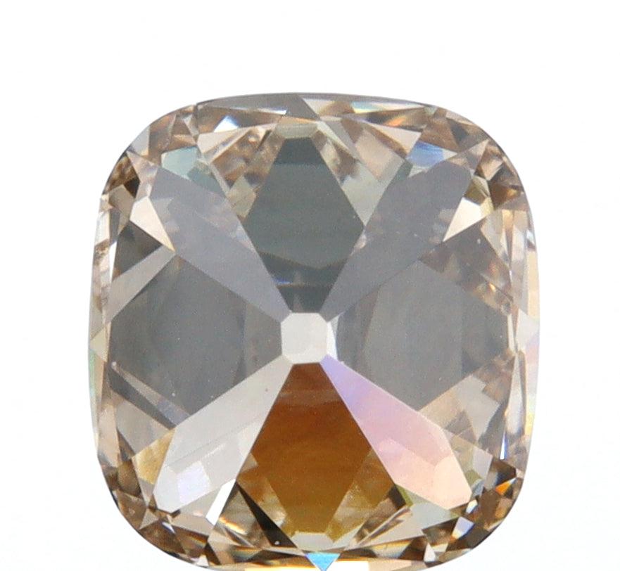 1.23ct | Champagne VVS Cushion Shape Old Mine Cut Diamond-Modern Rustic Diamond