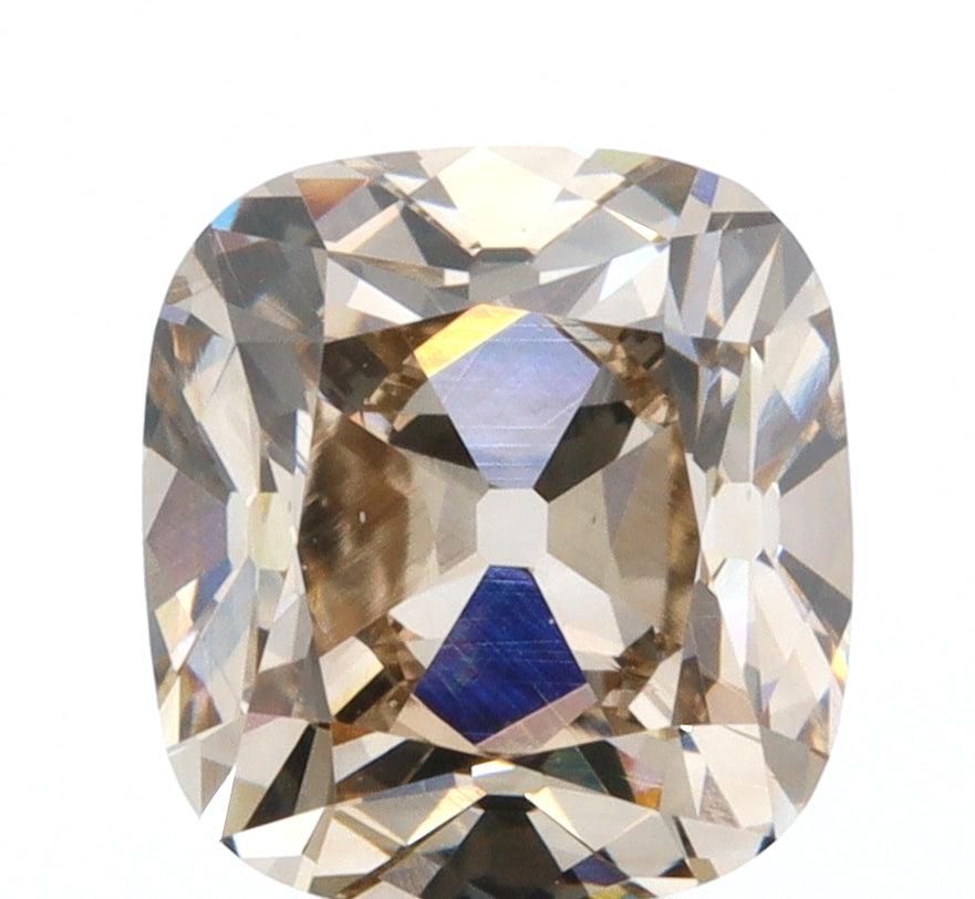 1.23ct | Champagne VVS Cushion Shape Old Mine Cut Diamond-Modern Rustic Diamond