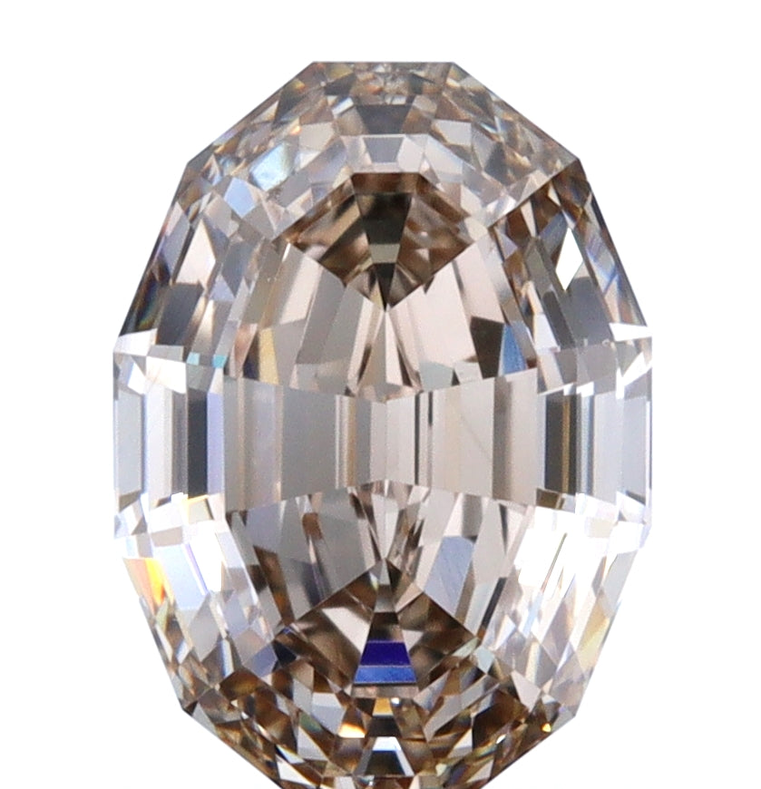 1.23ct | Champagne VVS Oval Shape Step Cut Diamond-Modern Rustic Diamond