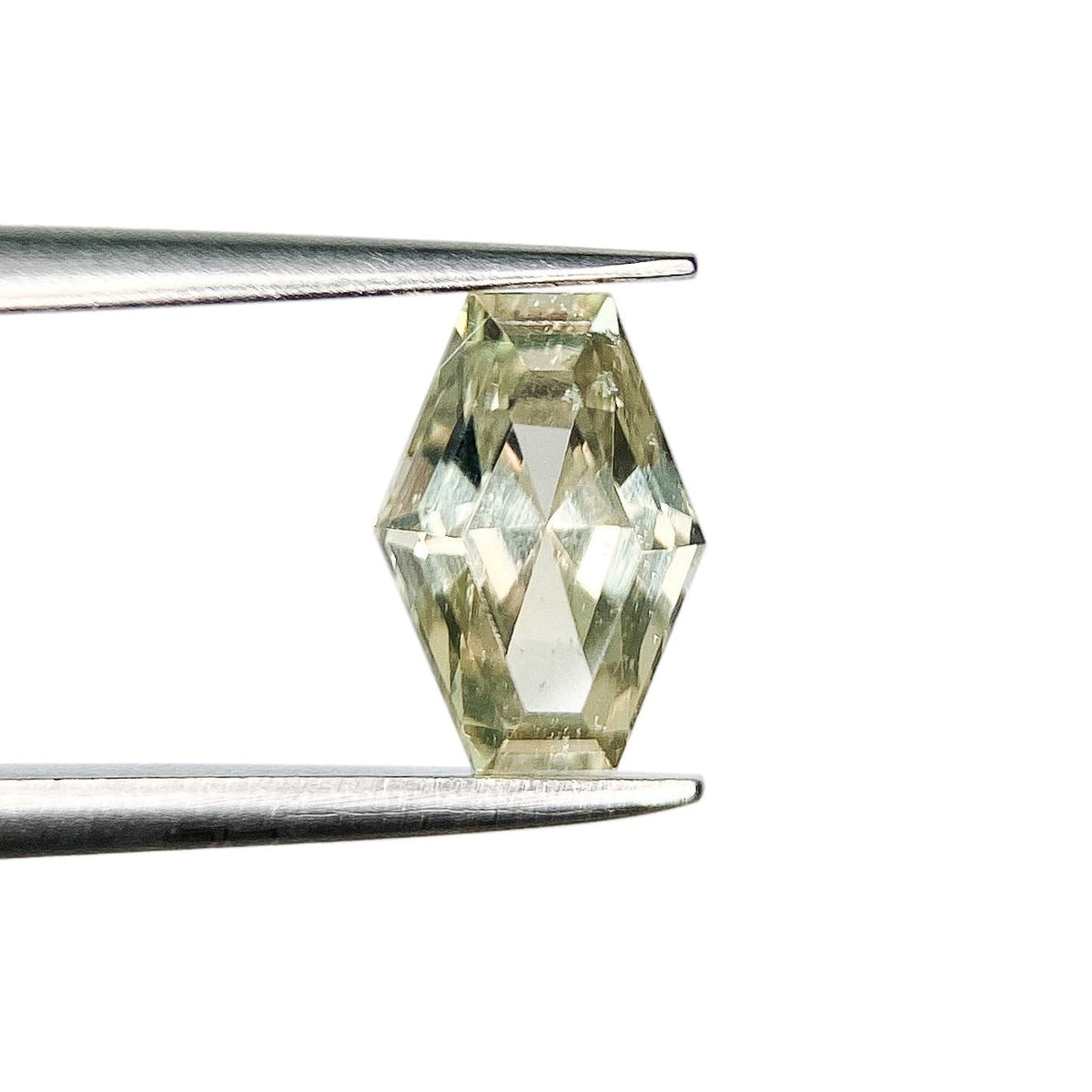 1.23ct | Step Cut Hexagon Shape Light Green Sapphire-Modern Rustic Diamond