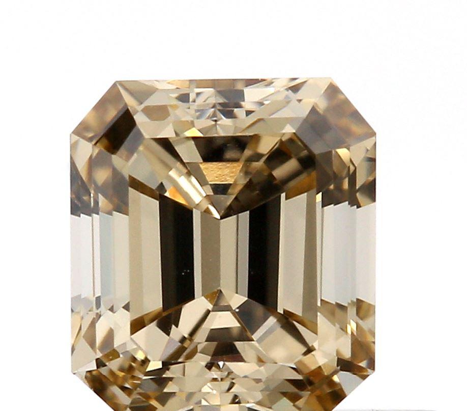 0.46ct | Champagne VVS Emerald Shape Brilliant Cut Diamond - Modern Rustic Diamond