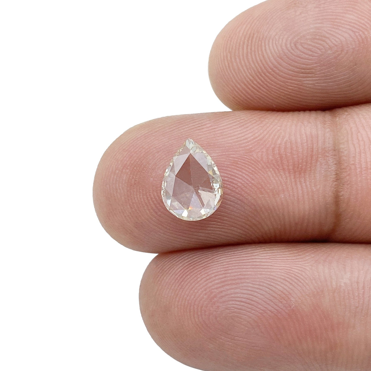 1.24ct | Champagne VVS Pear Shape Rose Cut Diamond-Modern Rustic Diamond