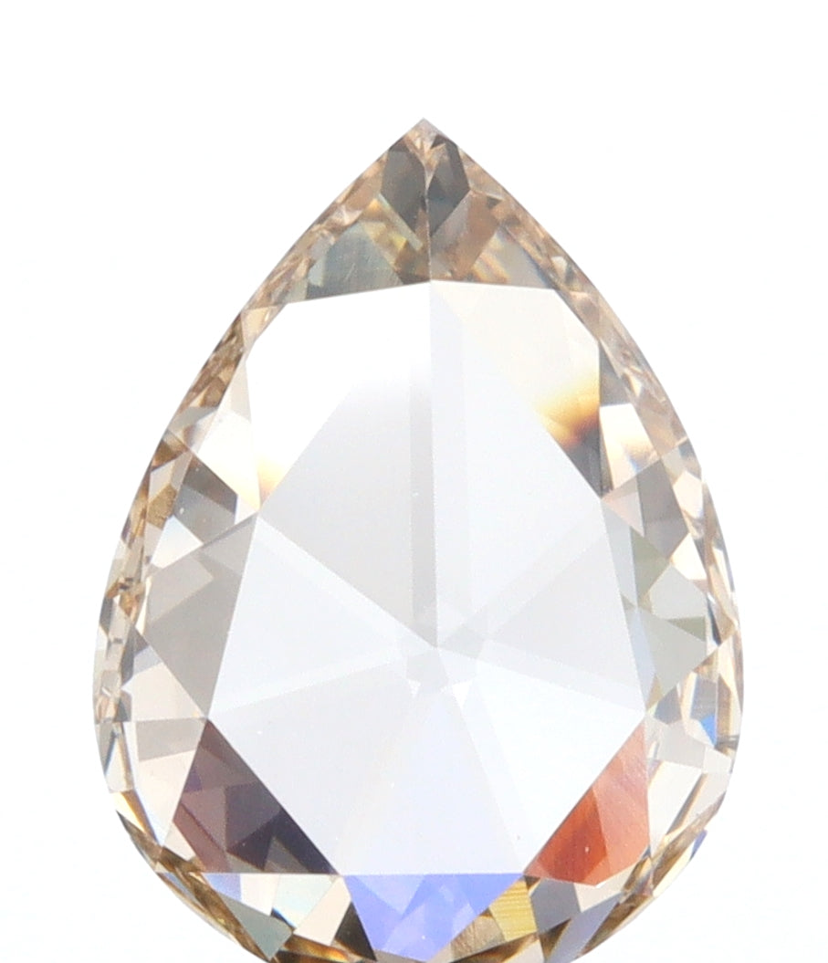 1.24ct | Champagne VVS Pear Shape Rose Cut Diamond-Modern Rustic Diamond