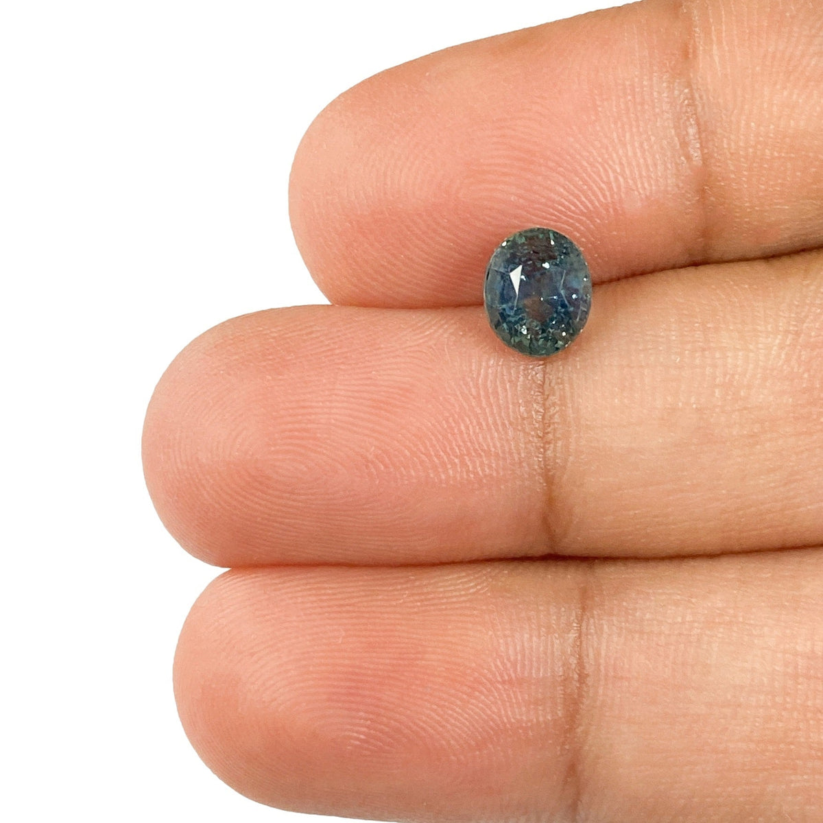 1.27ct | Brilliant Cut Oval Shape Blue Montana Sapphire-Modern Rustic Diamond