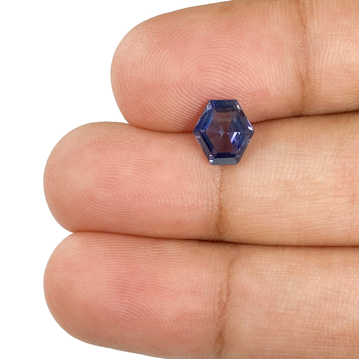 1.27ct | Step Cut Hexagon Shape Blue Sapphire-Modern Rustic Diamond