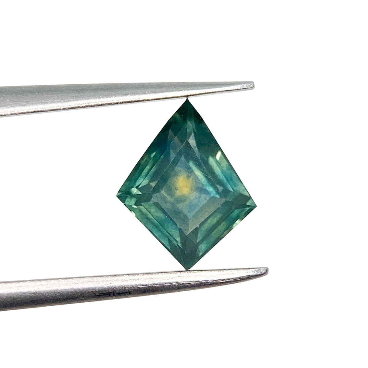 1.27ct | Step Cut Kite Shape Blue Green Montana Sapphire-Modern Rustic Diamond