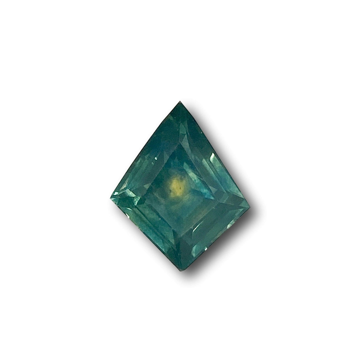 1.27ct | Step Cut Kite Shape Blue Green Montana Sapphire-Modern Rustic Diamond