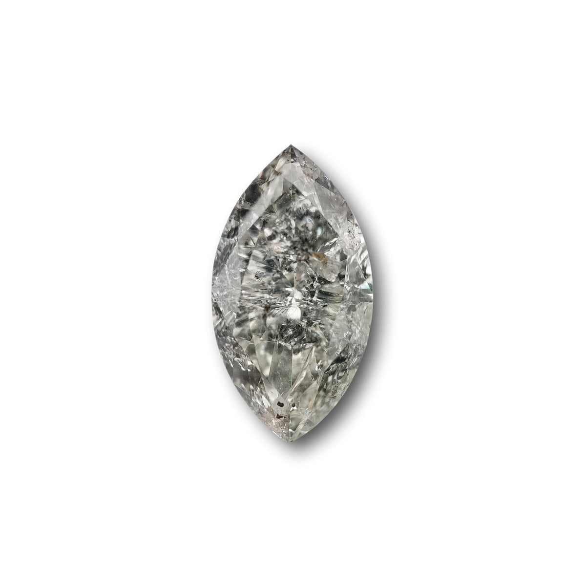 2.81ct | Salt &amp; Pepper Marquise Shape Brilliant Cut Diamond - Modern Rustic Diamond