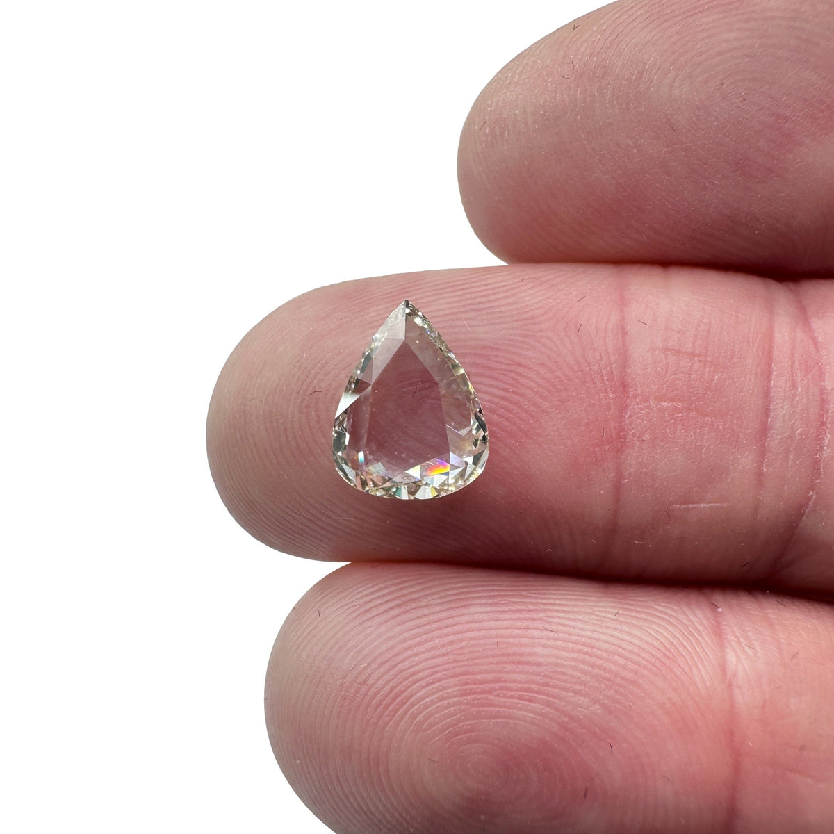 1.30ct | Champagne VVS Pear Shape Rose Cut Diamond-Modern Rustic Diamond
