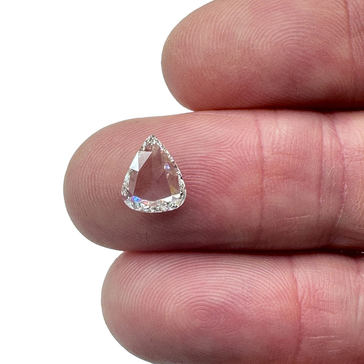 1.31ct | F/VVS2 Pear Shape Rose Cut Diamond-Modern Rustic Diamond