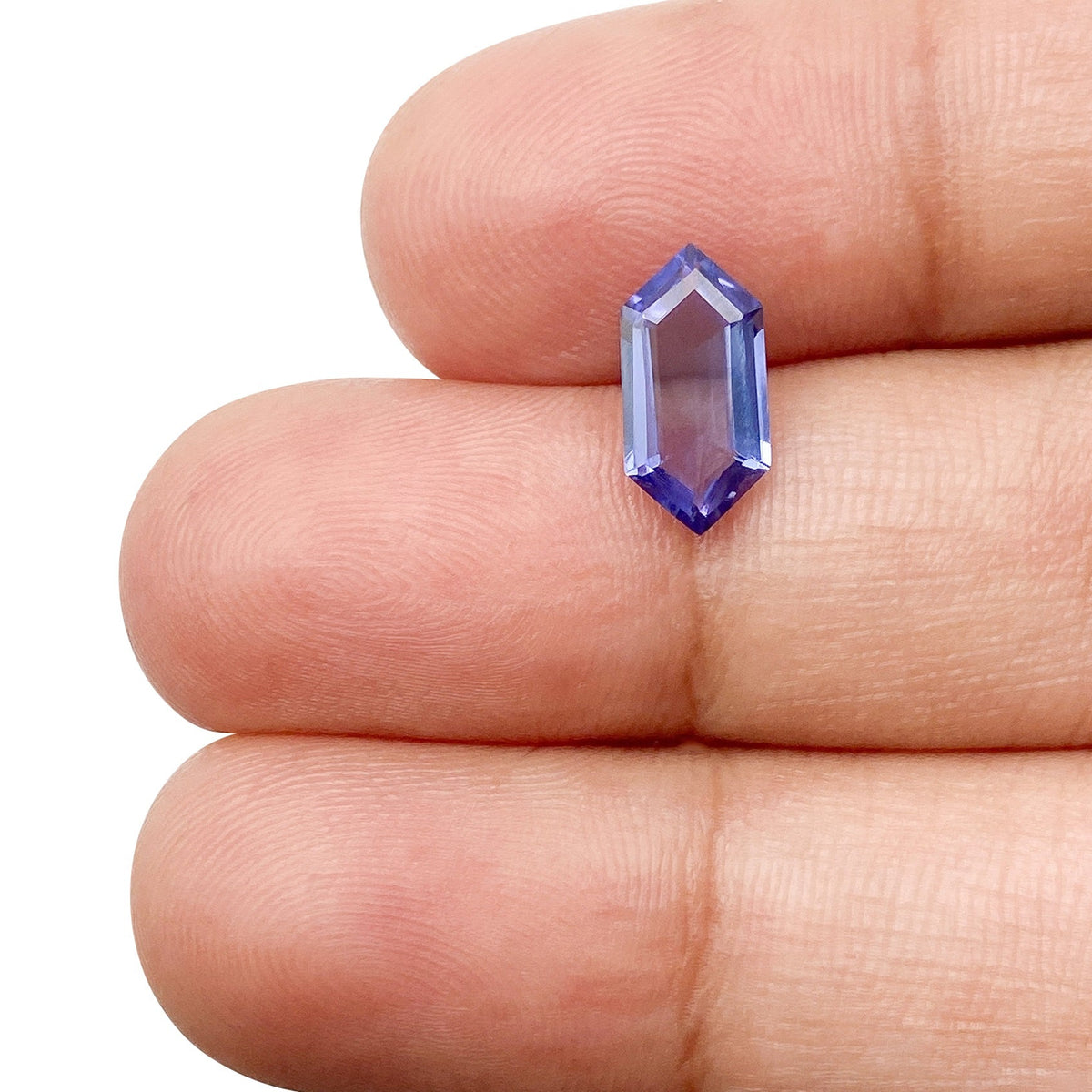 1.31ct | Hexagon Shape Step Cut Tanzanite-Modern Rustic Diamond