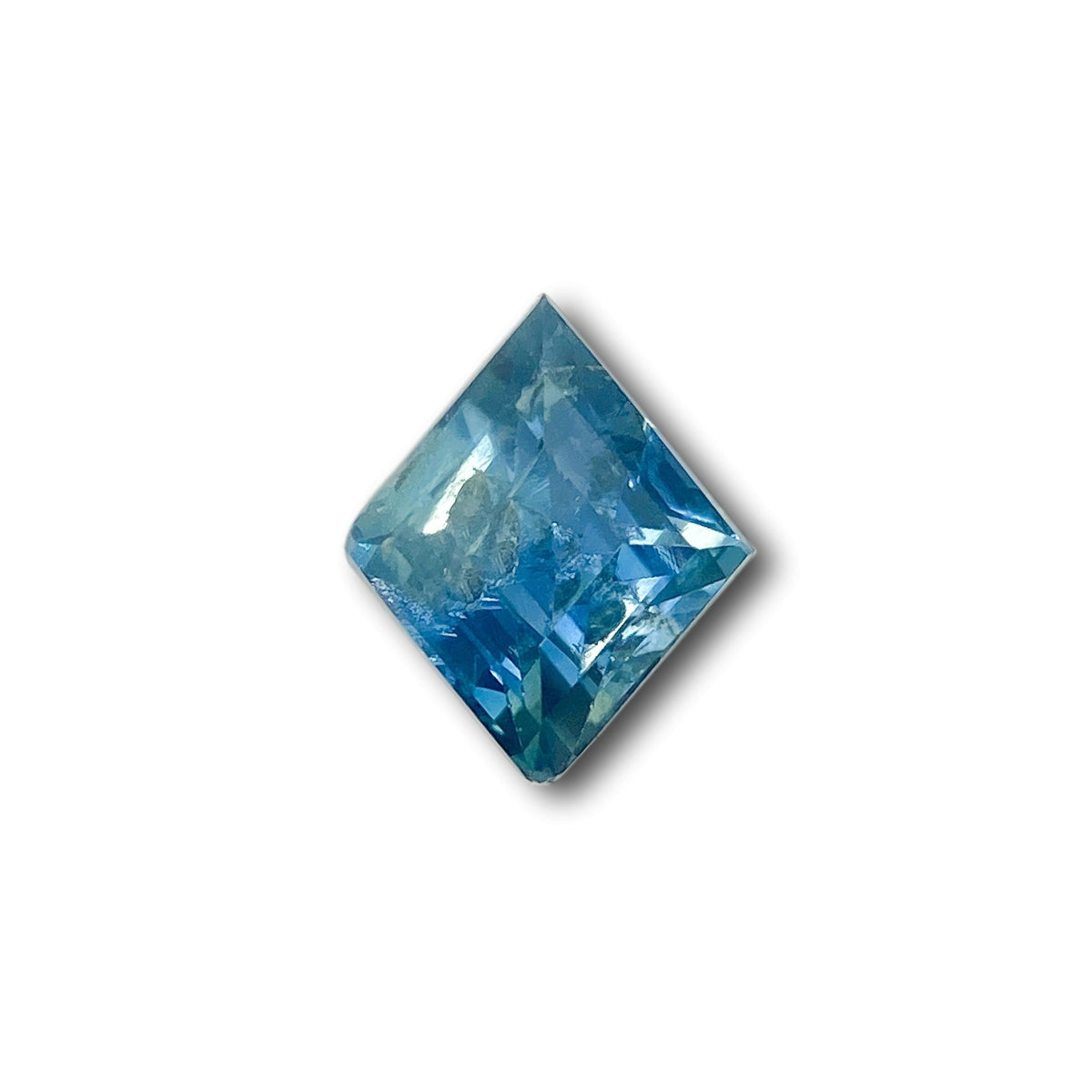 1.31ct | Step Cut Lozenge Shape Blue Green Montana Sapphire-Modern Rustic Diamond