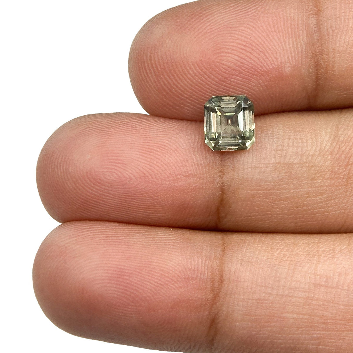 1.32ct | Asscher Cut Green Sapphire-Modern Rustic Diamond