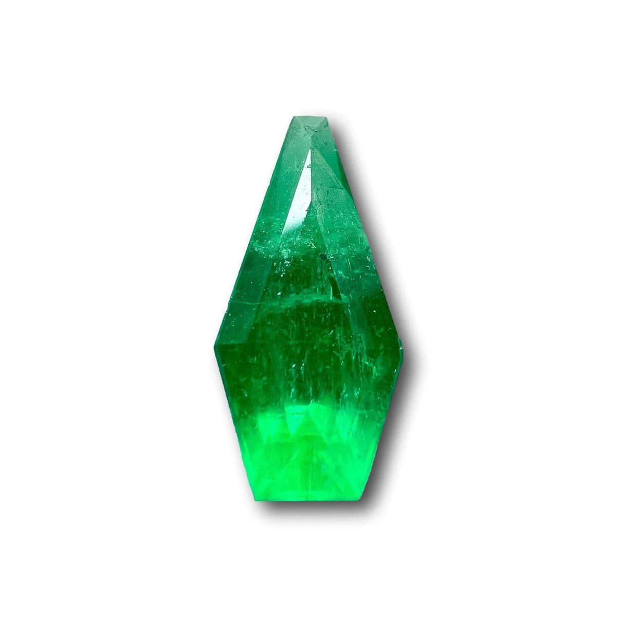 1.33ct | Step Cut Shield Shape Muzo Origin Emerald-Modern Rustic Diamond