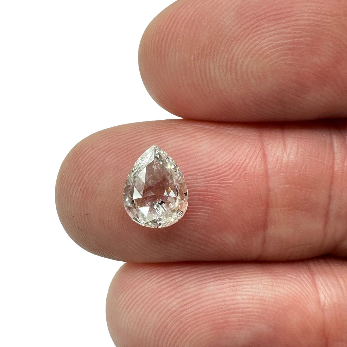 1.34ct | G/SI2 Pear Shape Rose Cut Diamond-Modern Rustic Diamond