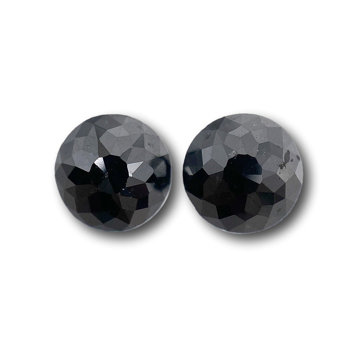 1.36cttw | Black Round Shape Rose Cut Diamond Matched Pair-Modern Rustic Diamond