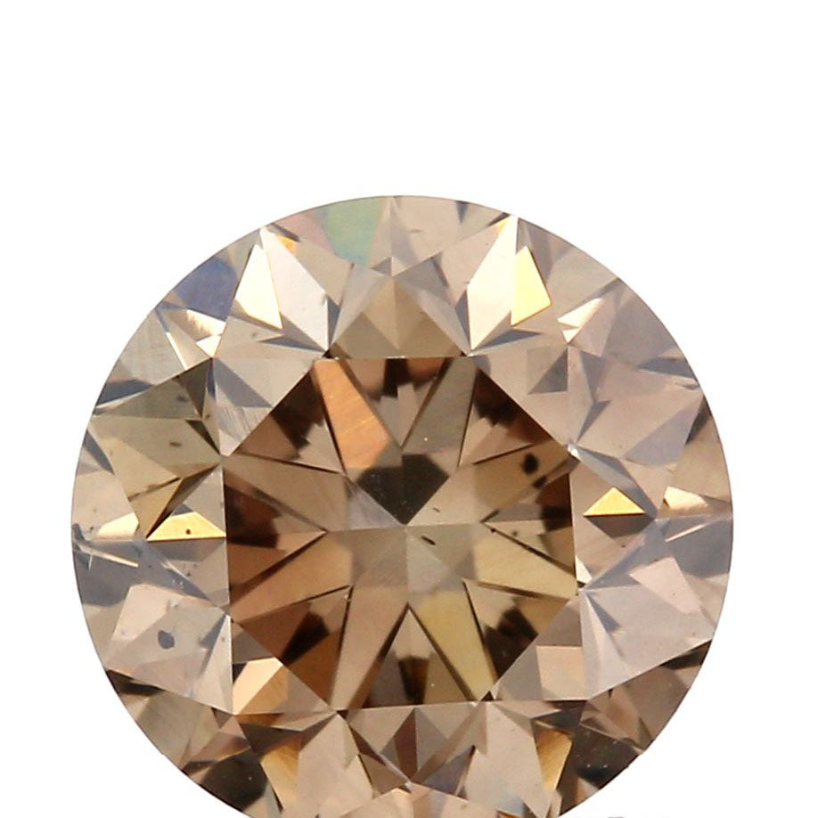 0.91ct | Cognac VS Round Shape Brilliant Cut Diamond - Modern Rustic Diamond