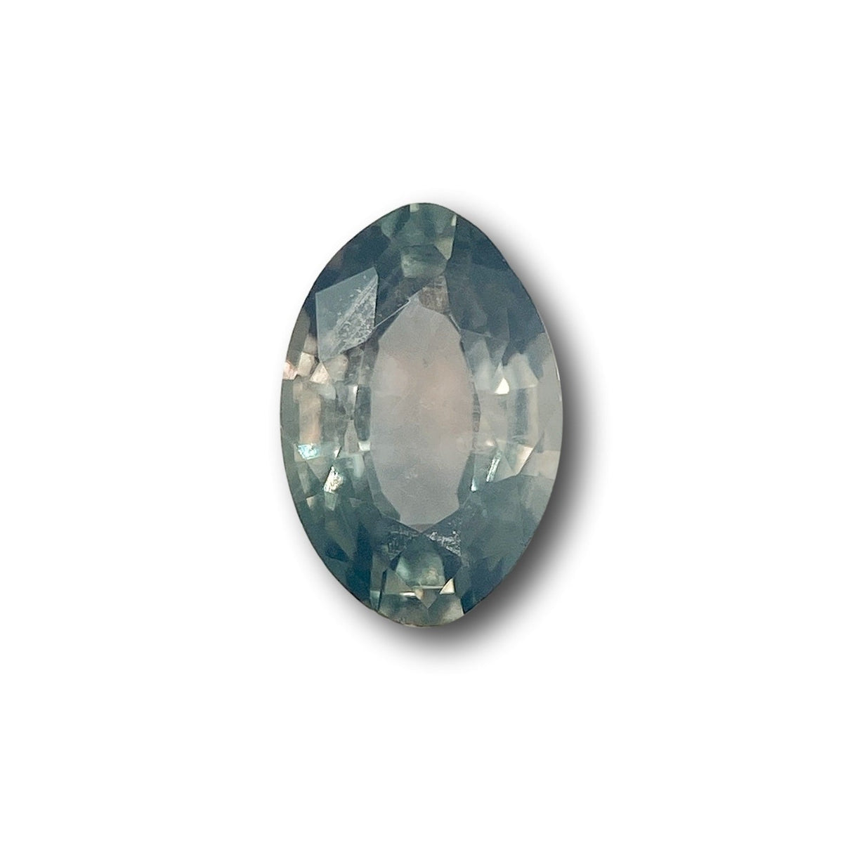 1.41ct | Brilliant Cut Moval Shape Green Montana Sapphire-Modern Rustic Diamond