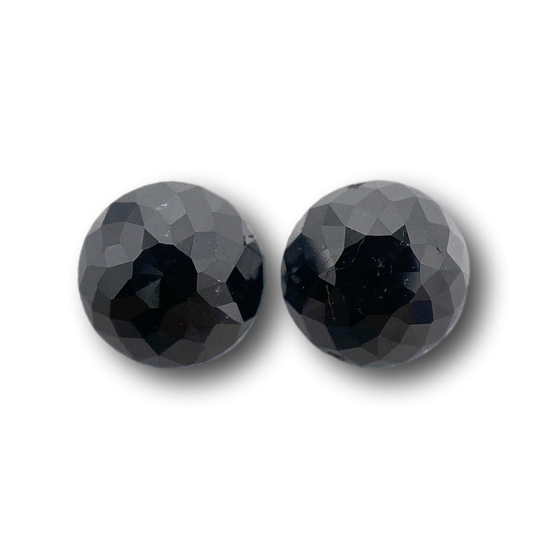 1.41cttw | Black Round Shape Rose Cut Diamond Matched Pair-Modern Rustic Diamond