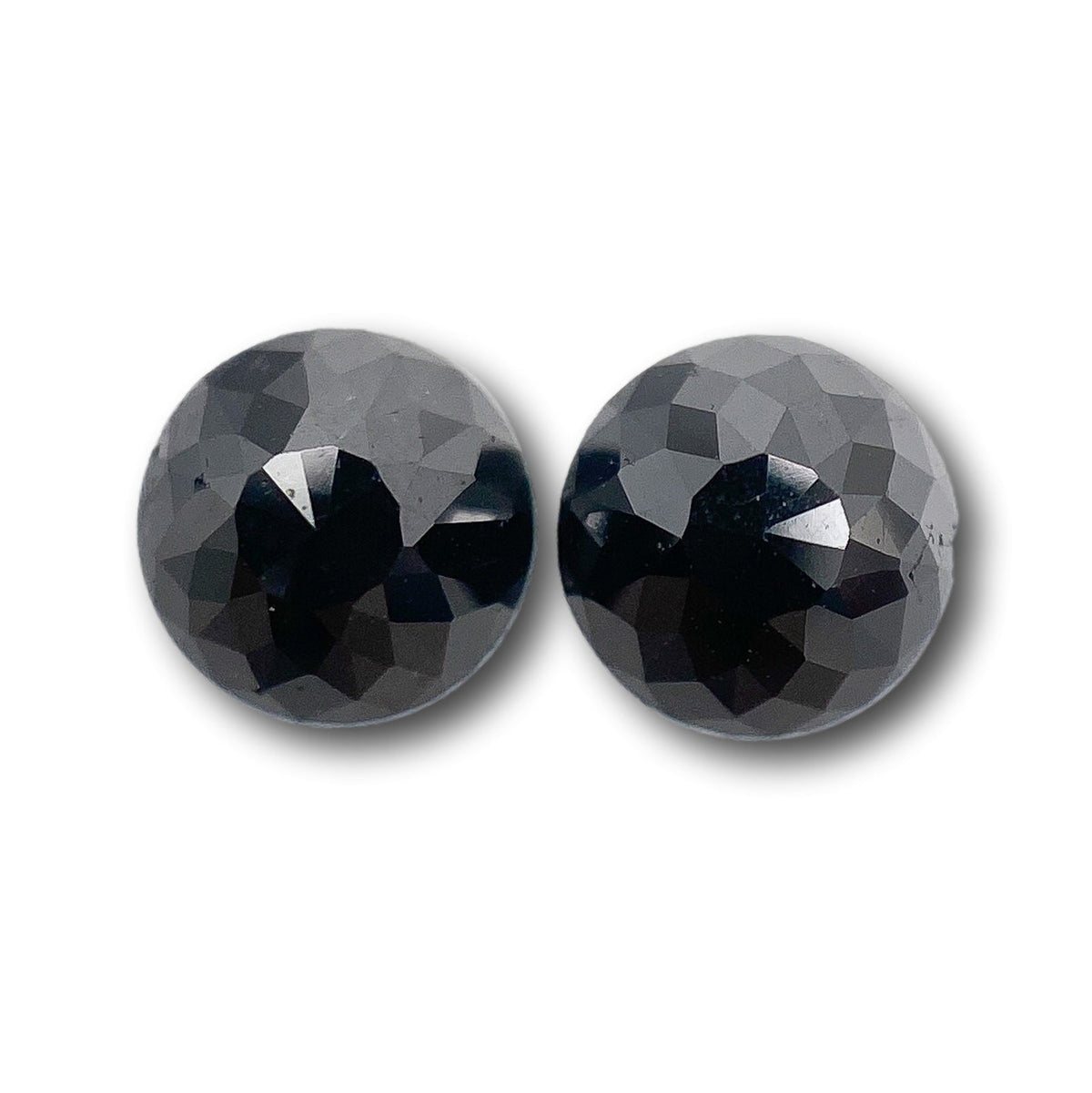 1.42cttw | Black Round Shape Rose Cut Diamond Matched Pair-Modern Rustic Diamond