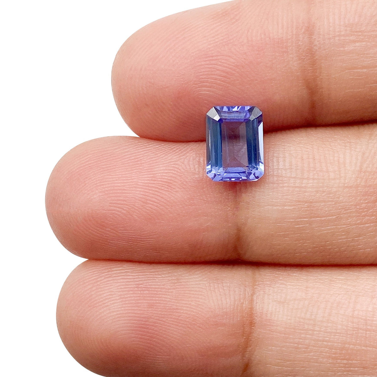 1.44ct | Emerald Shape Step Cut Tanzanite-Modern Rustic Diamond