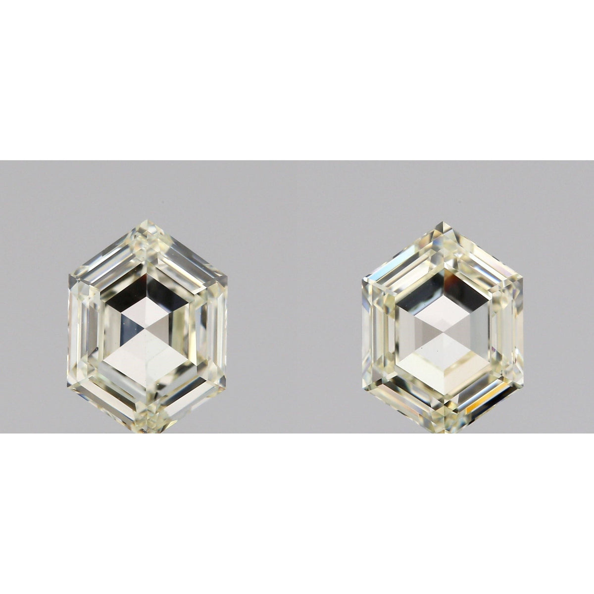 1.46cttw | Light Color VVS1 Hexagon Shape Step Cut Diamond Matched Pair-Modern Rustic Diamond