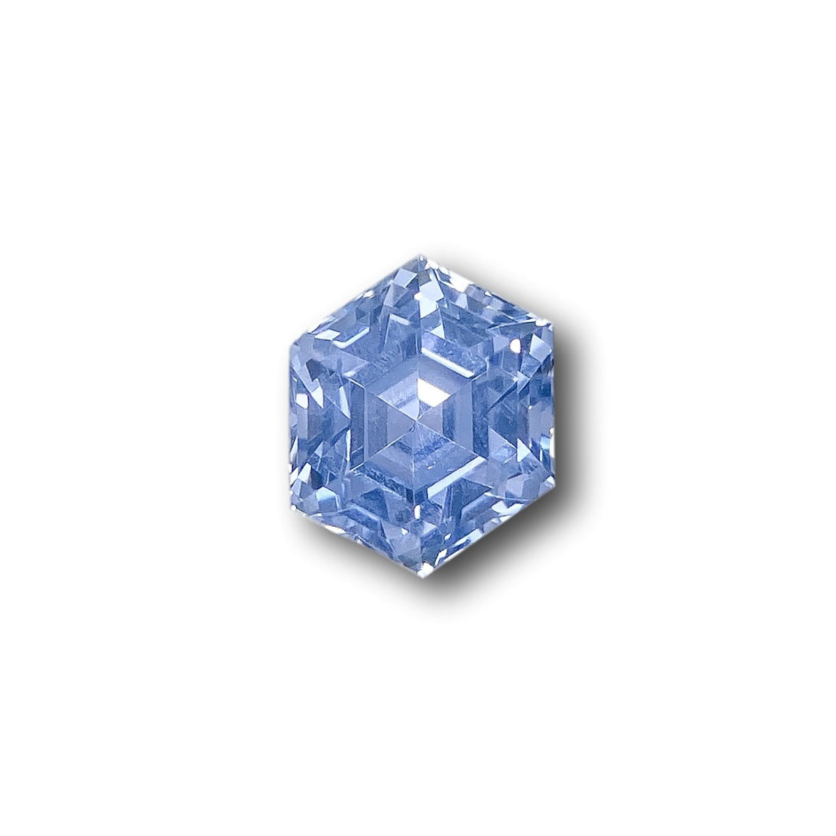 1.47ct | Step Cut Hexagon Shape Light Blue Sapphire-Modern Rustic Diamond