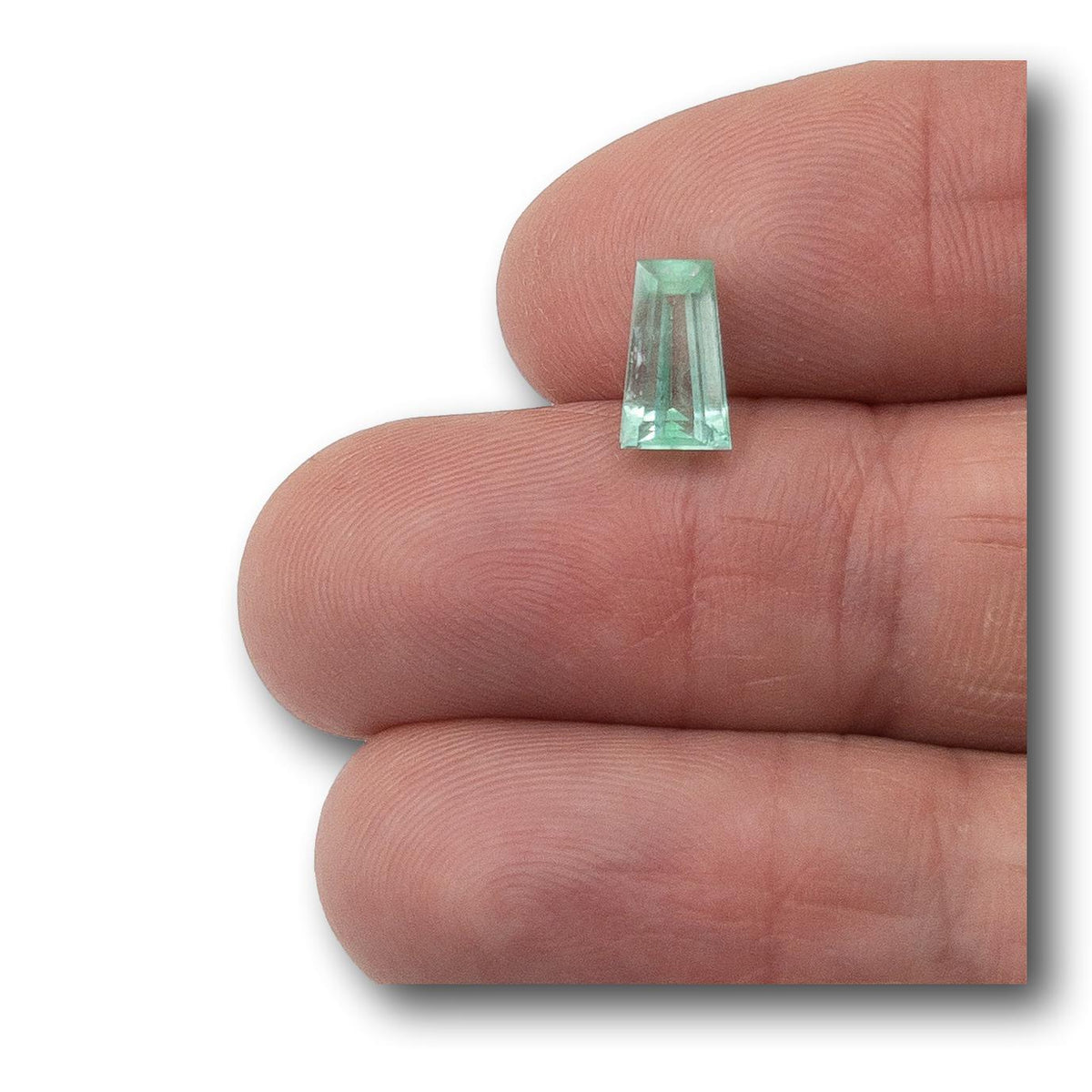 1.47ct | Step Cut Trapezoid Shape Muzo Origin Emerald-Modern Rustic Diamond