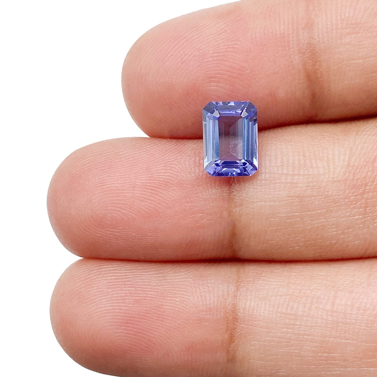 1.48ct | Emerald Shape Step Cut Tanzanite-Modern Rustic Diamond