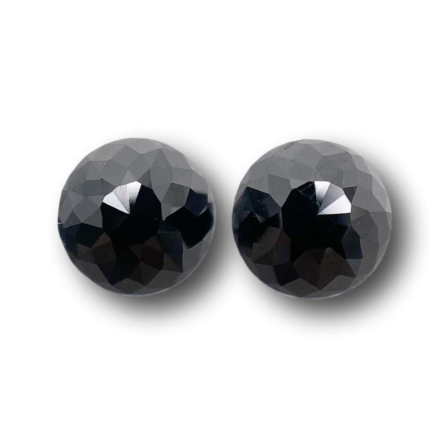 1.48cttw | Black Round Shape Rose Cut Diamond Matched Pair-Modern Rustic Diamond