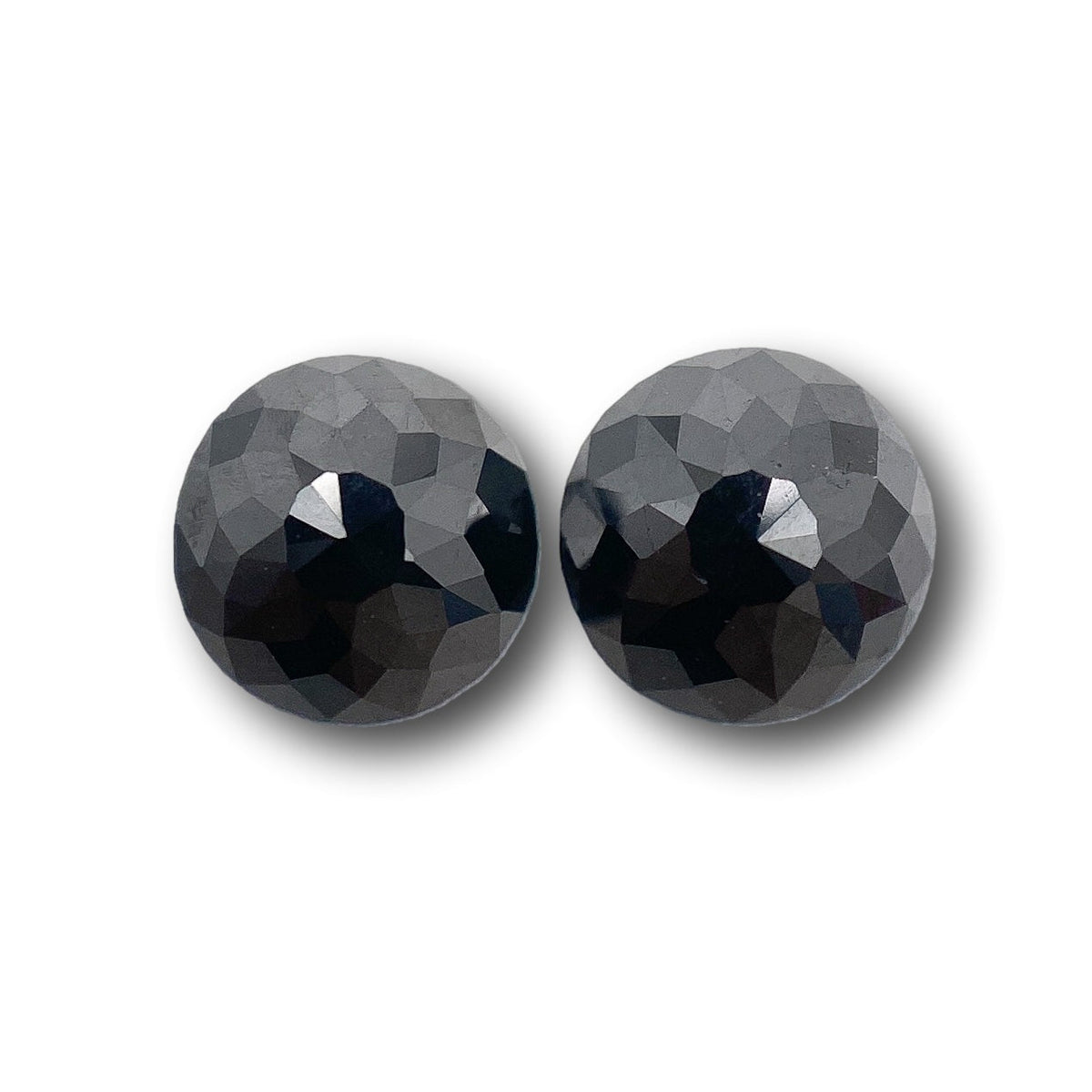 1.48cttw | Black Round Shape Rose Cut Diamond Matched Pair-Modern Rustic Diamond