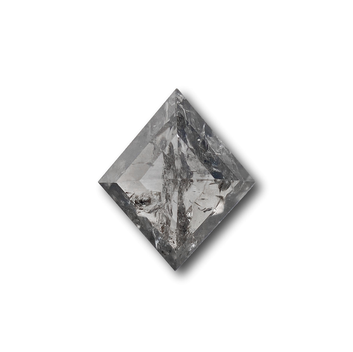 0.88ct | Salt &amp; Pepper Lozenge Shape Rose Cut Diamond - Modern Rustic Diamond