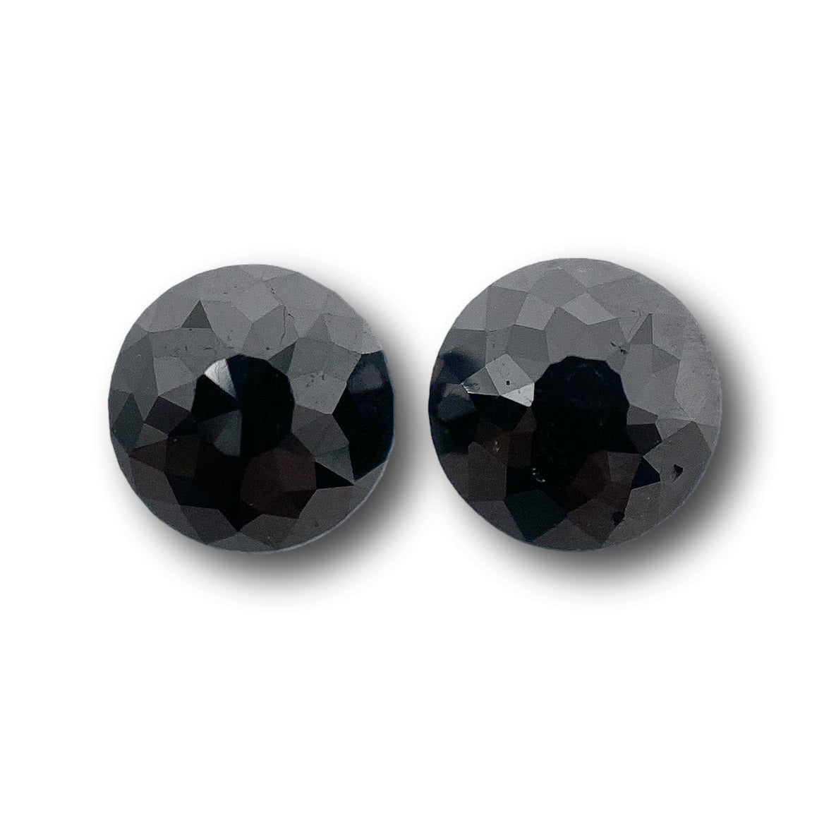 1.50cttw | Black Round Shape Rose Cut Diamond Matched Pair-Modern Rustic Diamond