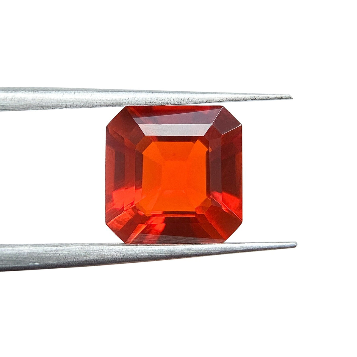 1.51ct | Asscher Shape Step Cut Fire Opal-Modern Rustic Diamond